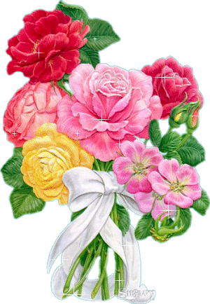 a bouquet of beautiful roses 